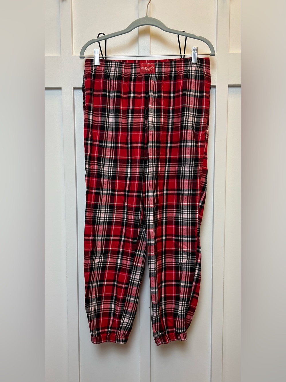 Victoria's Secret Size Small Pajama Lounge Pants Red Holiday Jogger Plaid Sleep